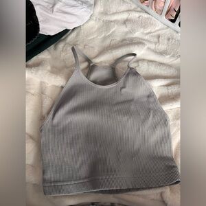 Free People Gray Ribbed Camisole